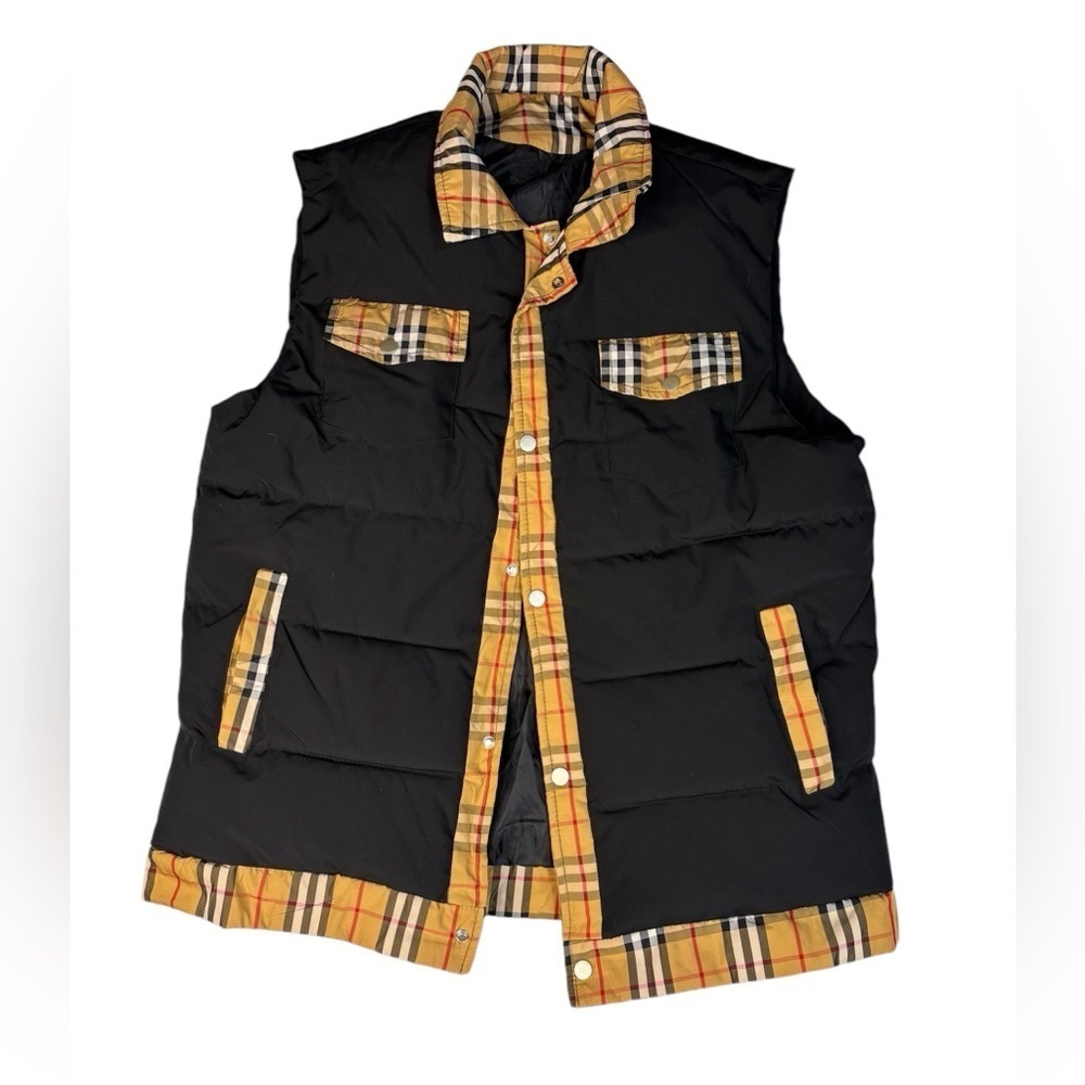SHEIN Plaid Puffer Vest